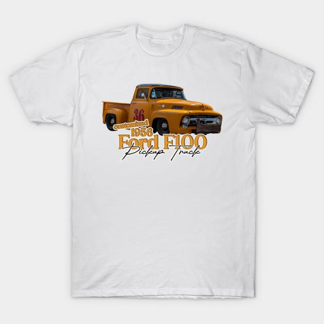 Customized 1956 Ford F100 Pickup Truck T-Shirt by Gestalt Imagery